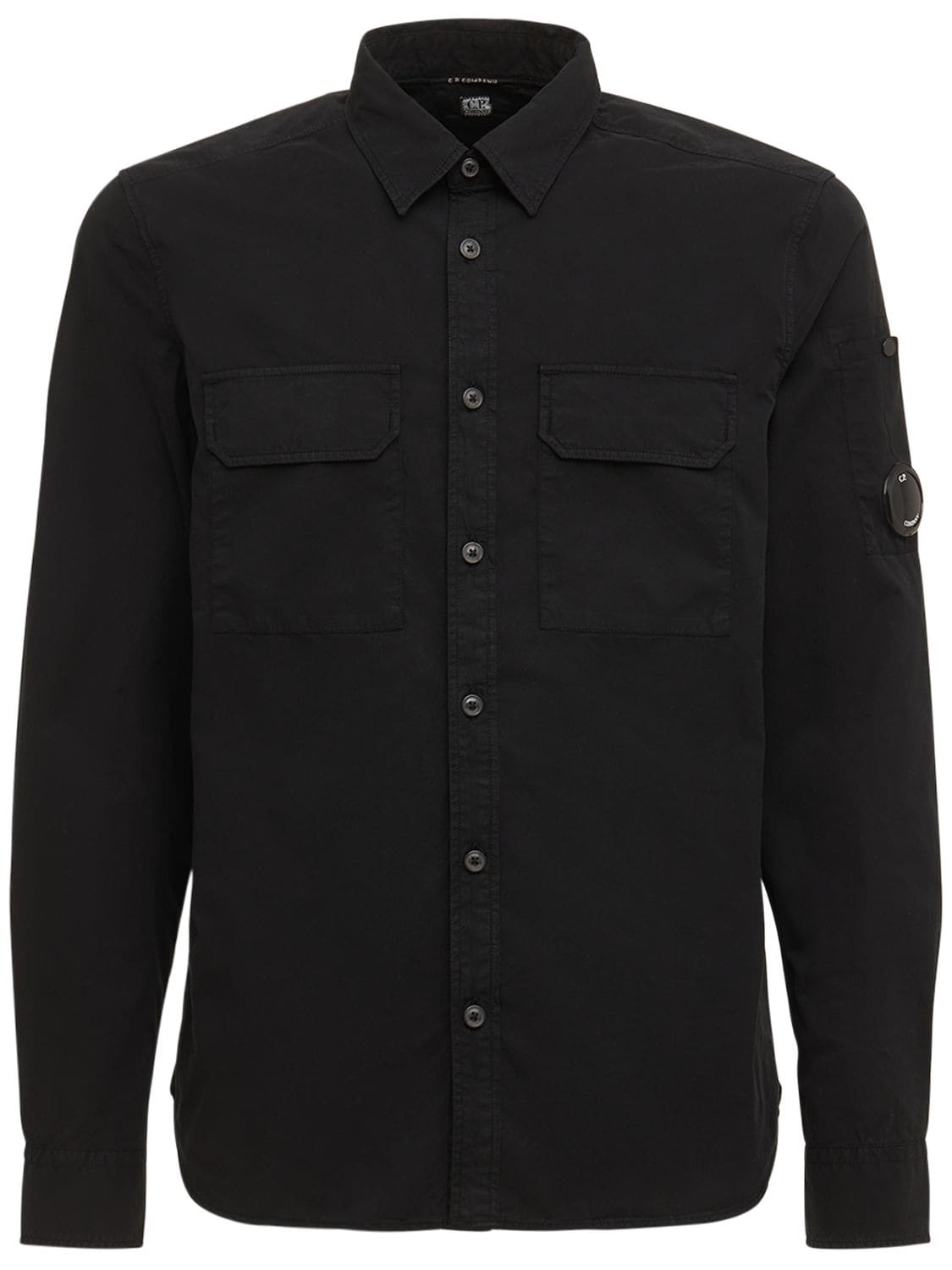 C.p. Company Gabardine Utility Shirt – Total Eclipse In Black 999