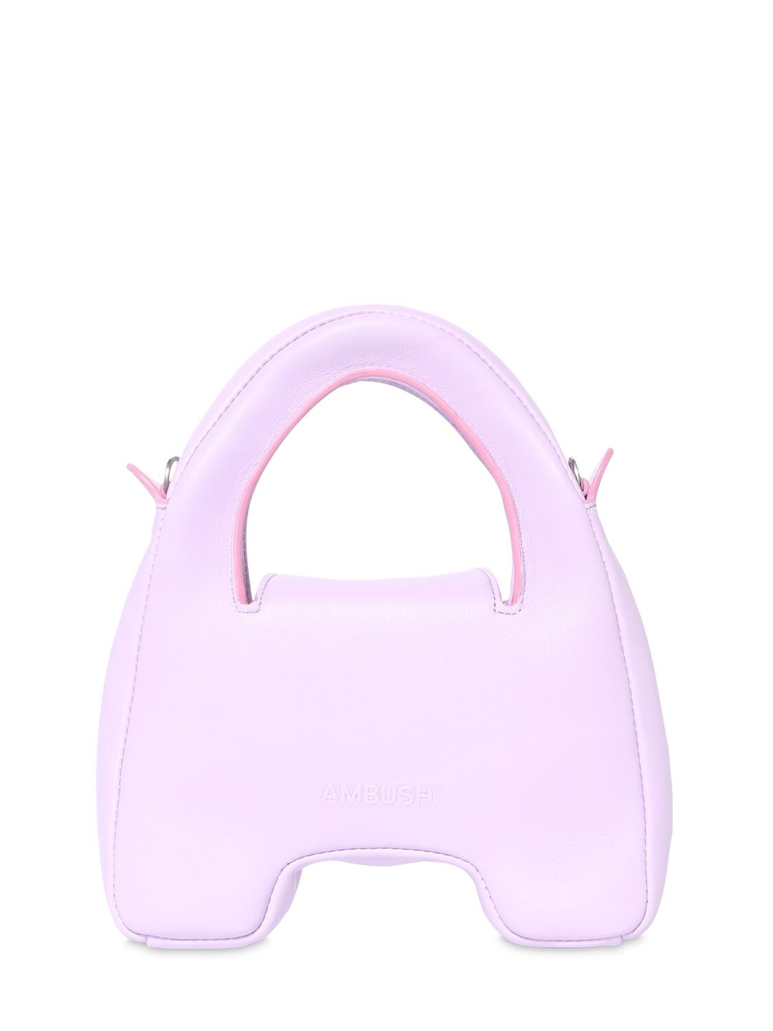 Ambush A Padded Leather Top Handle Bag In Lavender