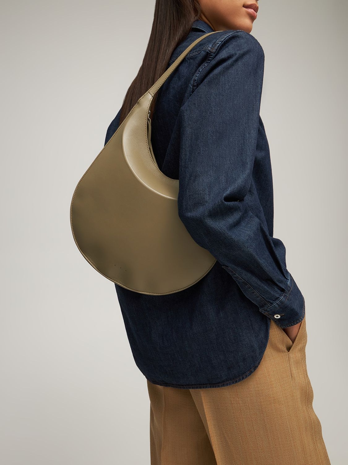 Mini Hobo Shoulder Bag in Beige Aesther Ekme