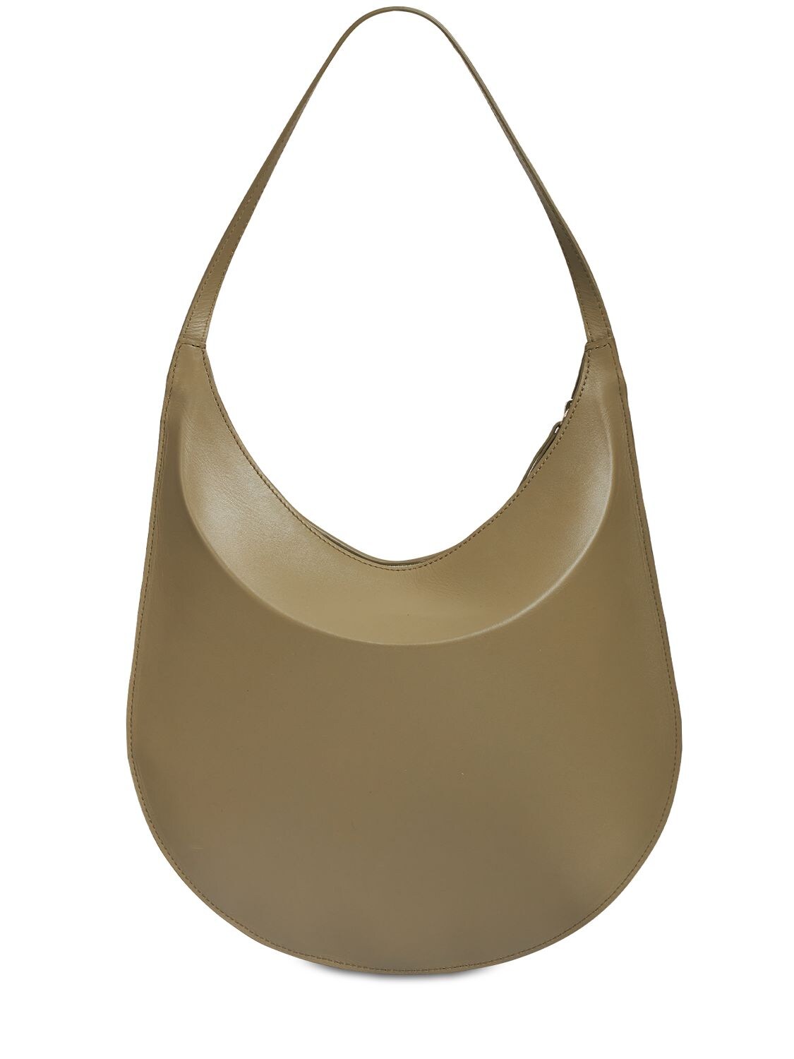 Aesther Ekme Smooth Leather Flat Hobo Bag In Kelp