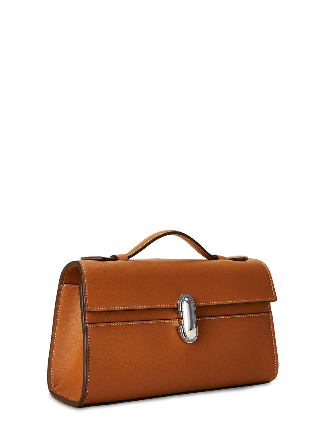 Shop Savette The Symmetry Leather Top Handle Bag In Saddle