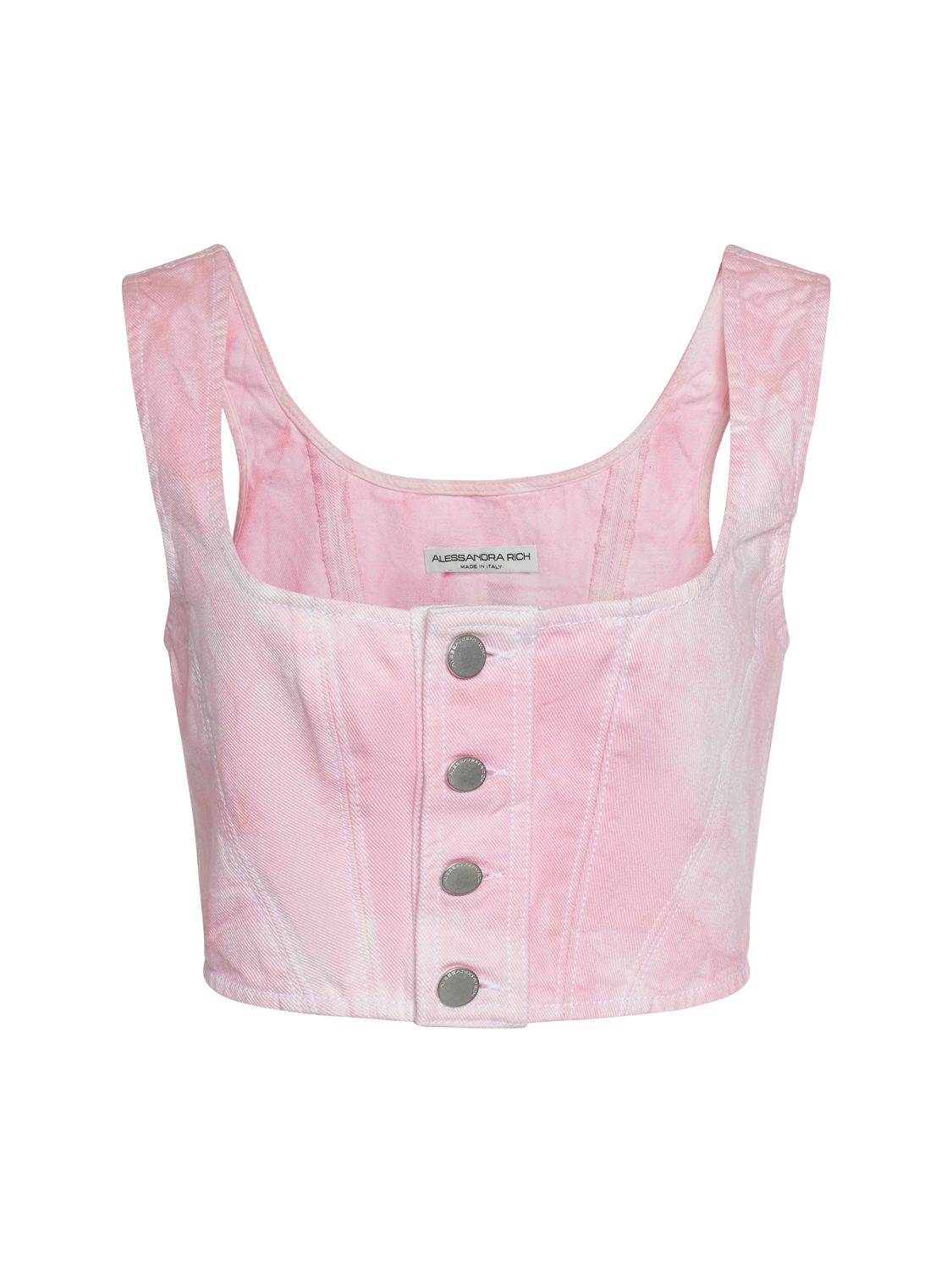 Cotton denim cropped corset vest 