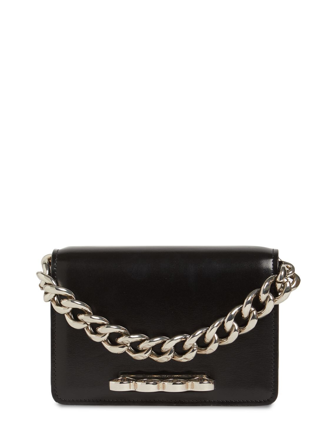 Mini 4-ring Chain Smooth Leather Clutch