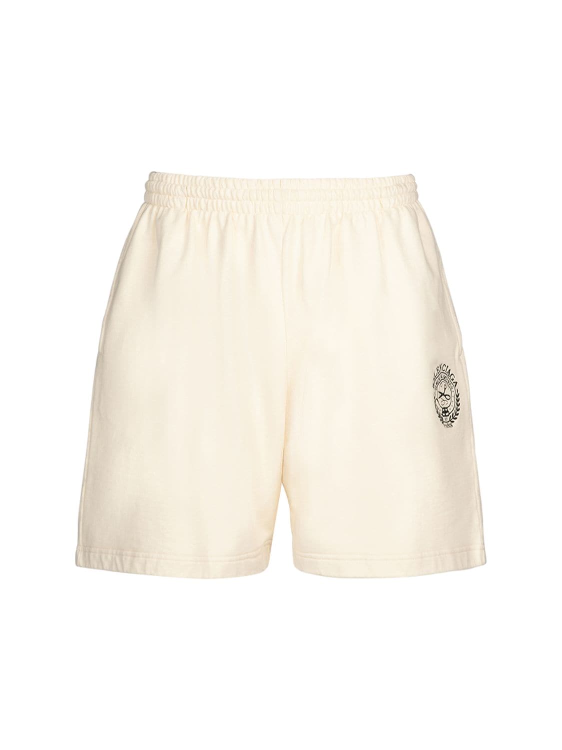Image of Logo Embroidery Cotton Sweat Shorts