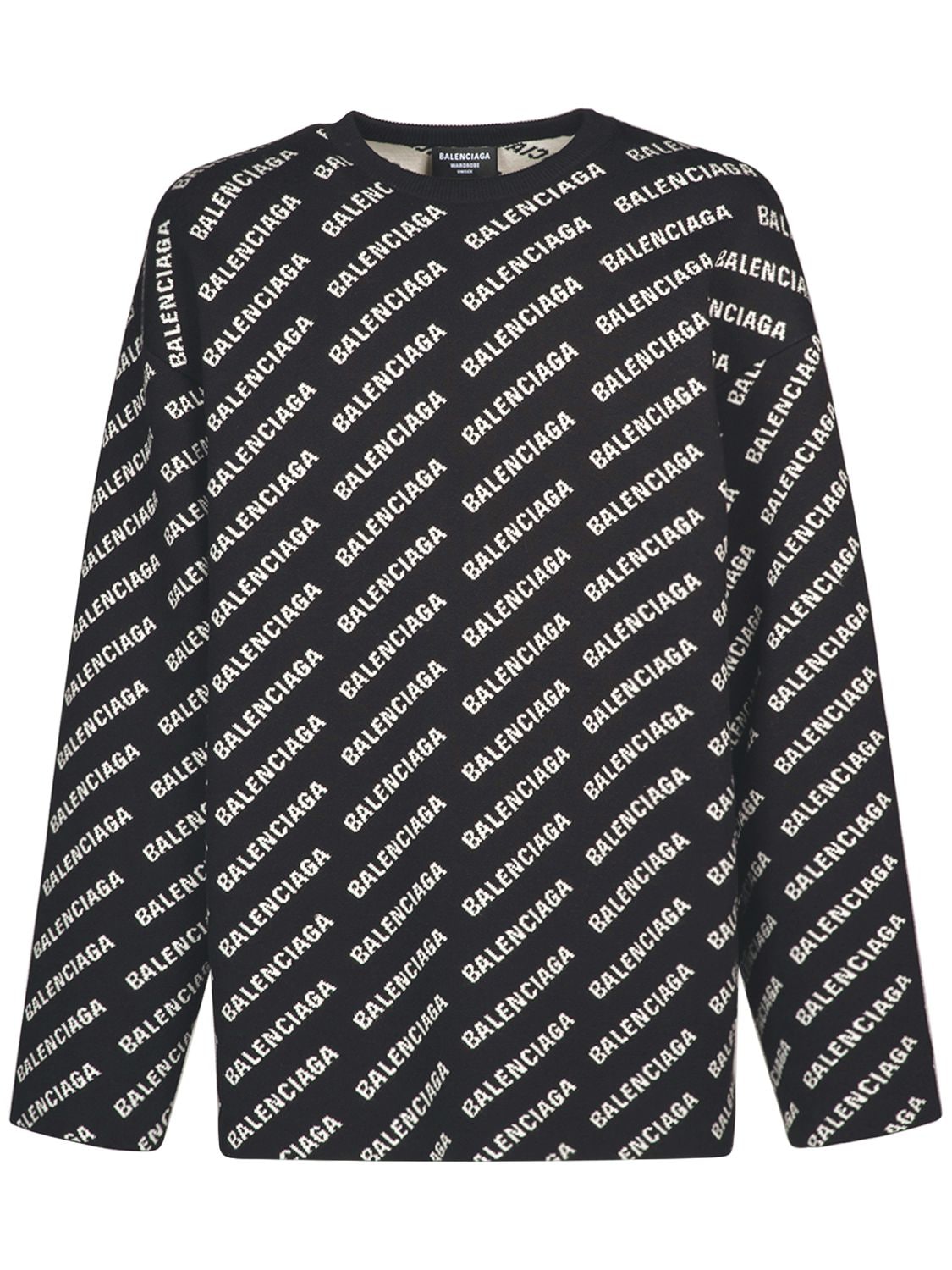 All Over Logo Cotton Blend Knit Sweater