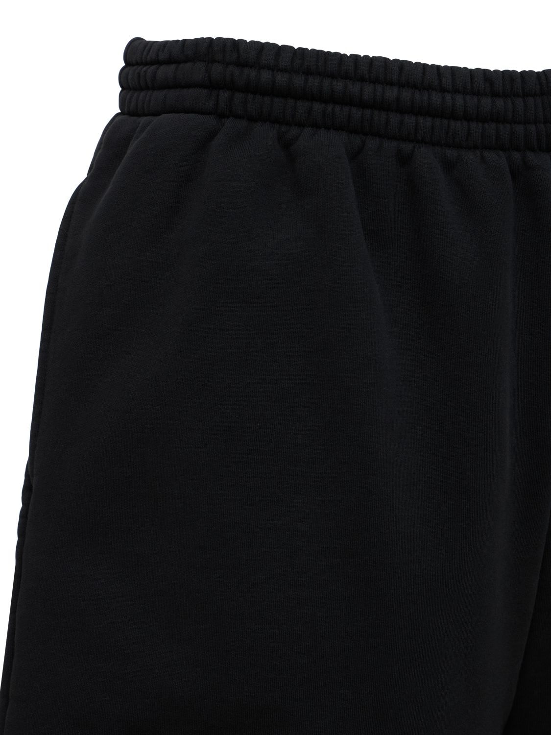 Shop Balenciaga Logo Cotton Sweat Shorts In Black,white