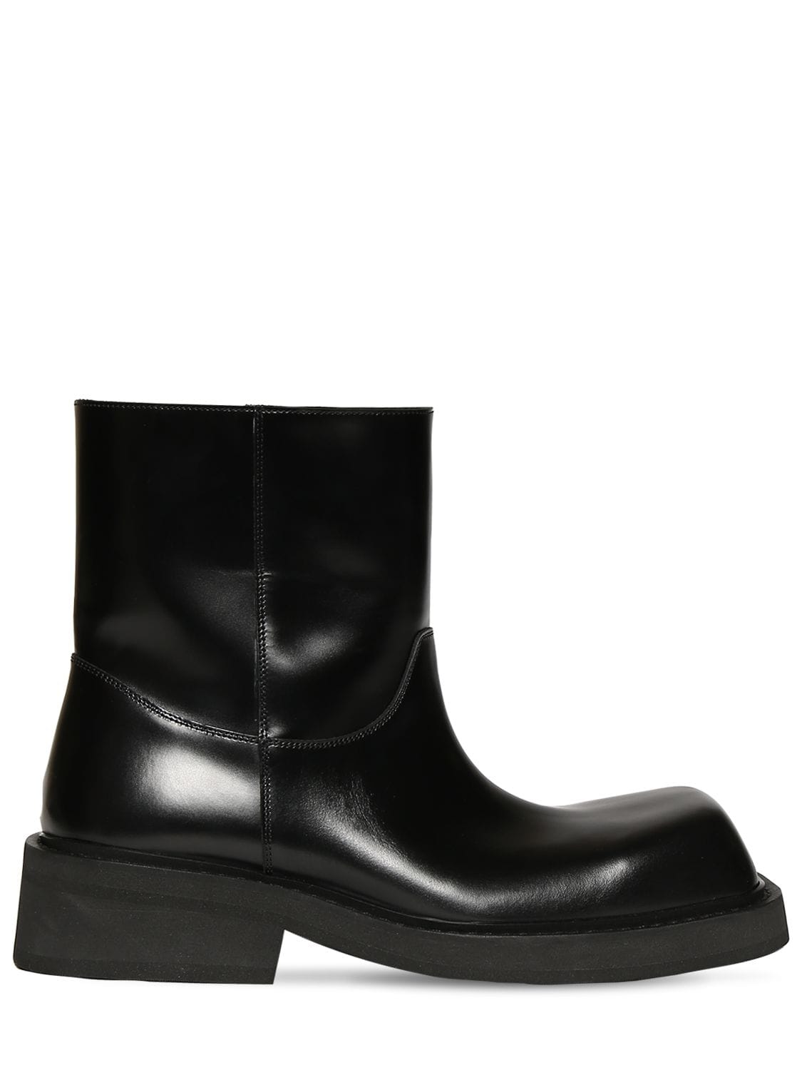Balenciaga Inspector Bootie Leather Boots In Black