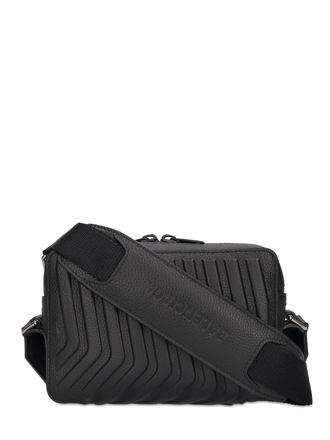 Shop Balenciaga Car Leather Camera Bag In 블랙