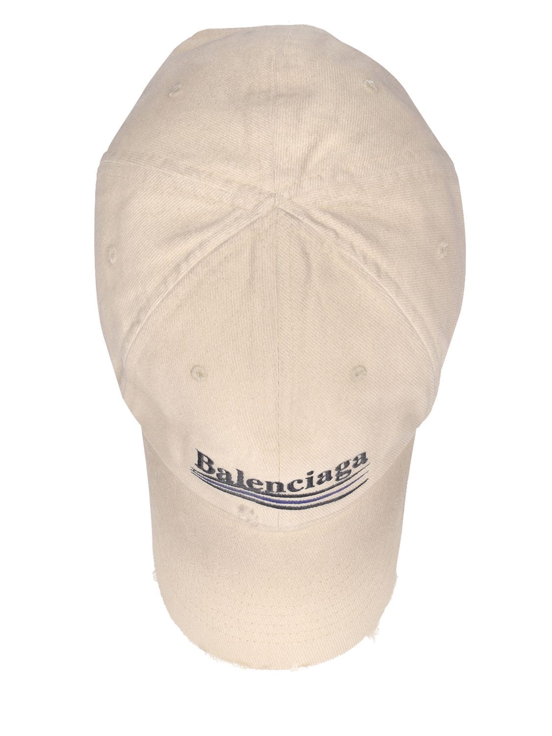 Shop Balenciaga Political Campaign Cotton Hat In Cream,black