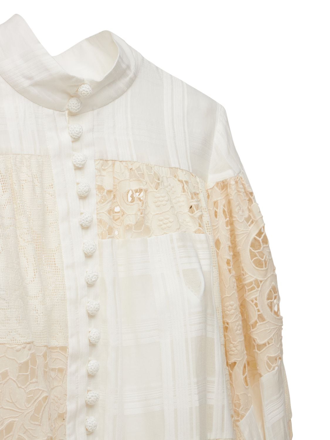 Zimmermann Andie Belted Patchwork Cotton-blend Corded Lace And Jacquard ...