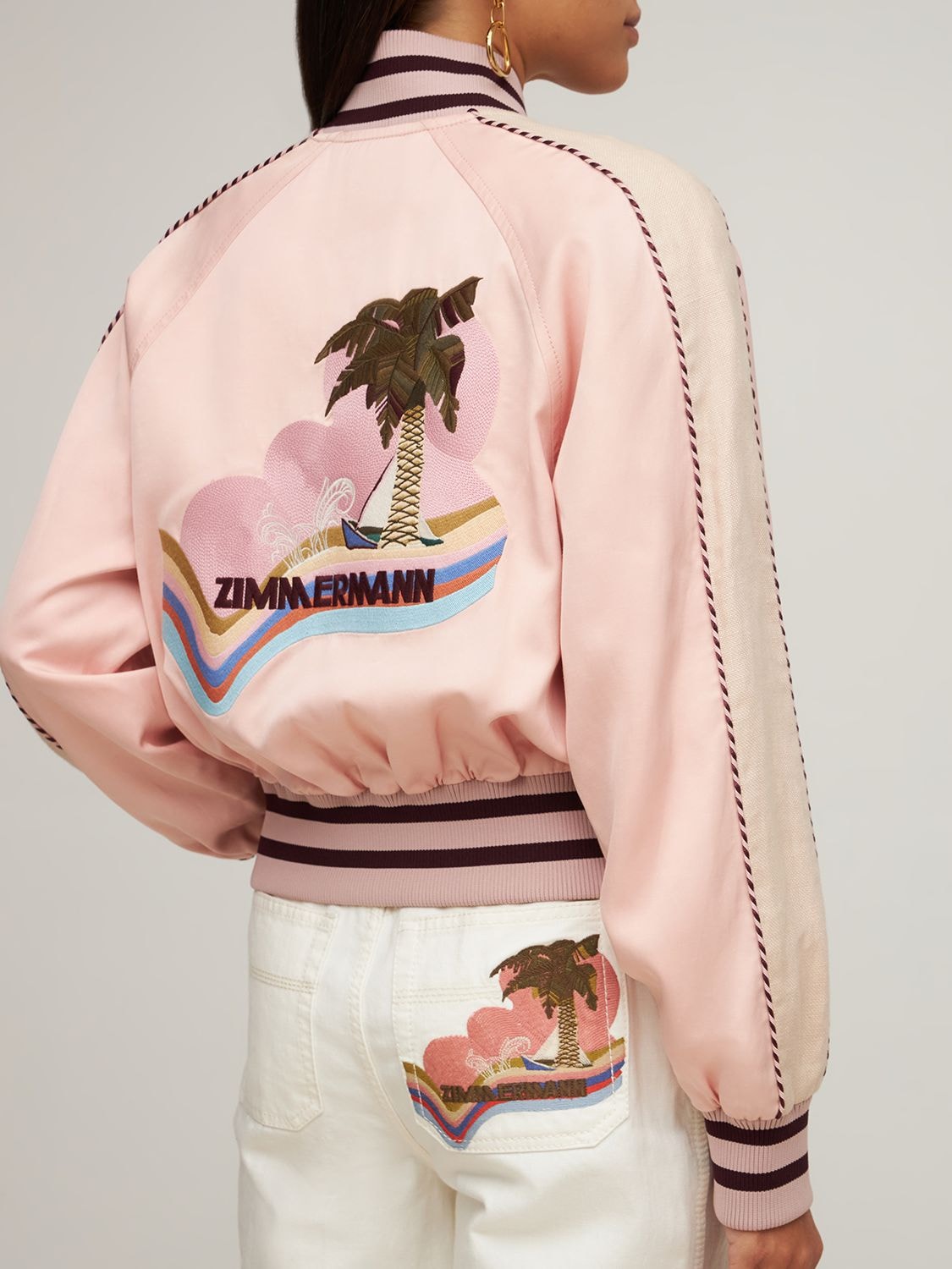 zimmermann embroidered bomber jacket