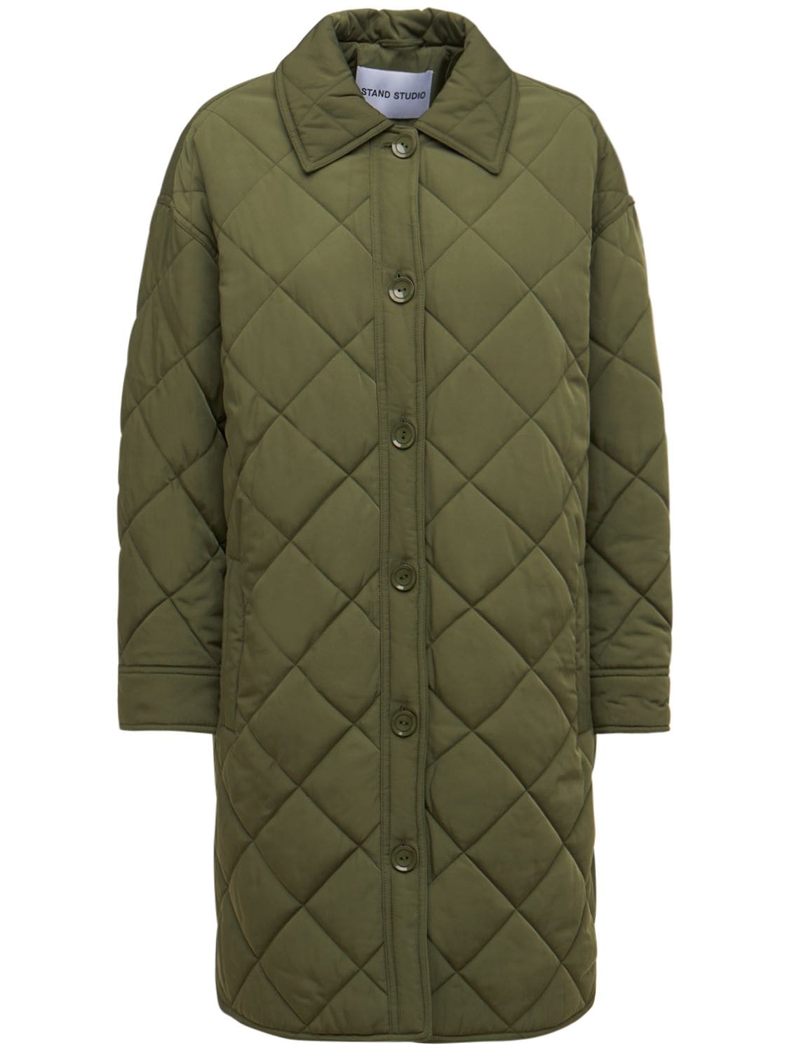 Stand Studio Ronja Recycled Quilted Jacket In Green | ModeSens