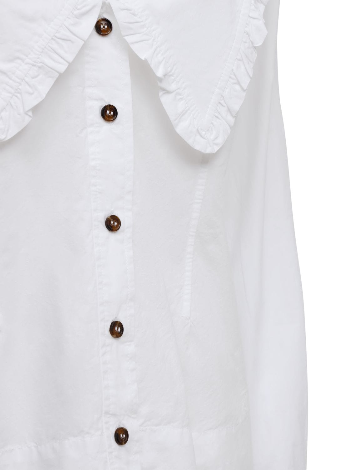 Shop Ganni Organic Cotton Poplin Shirt In White