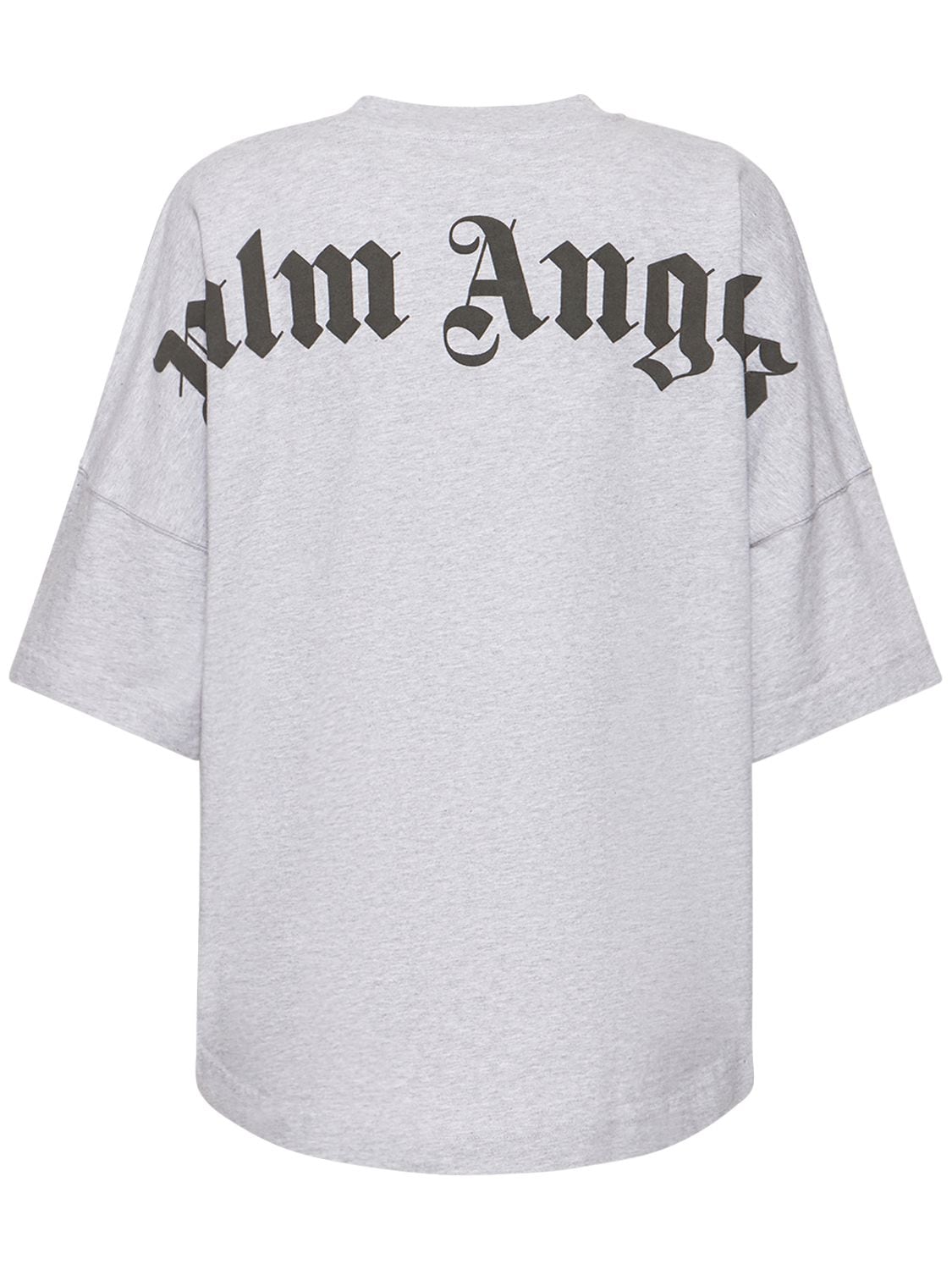 Logo Oversized Cotton Jersey T Shirt in Black - Palm Angels