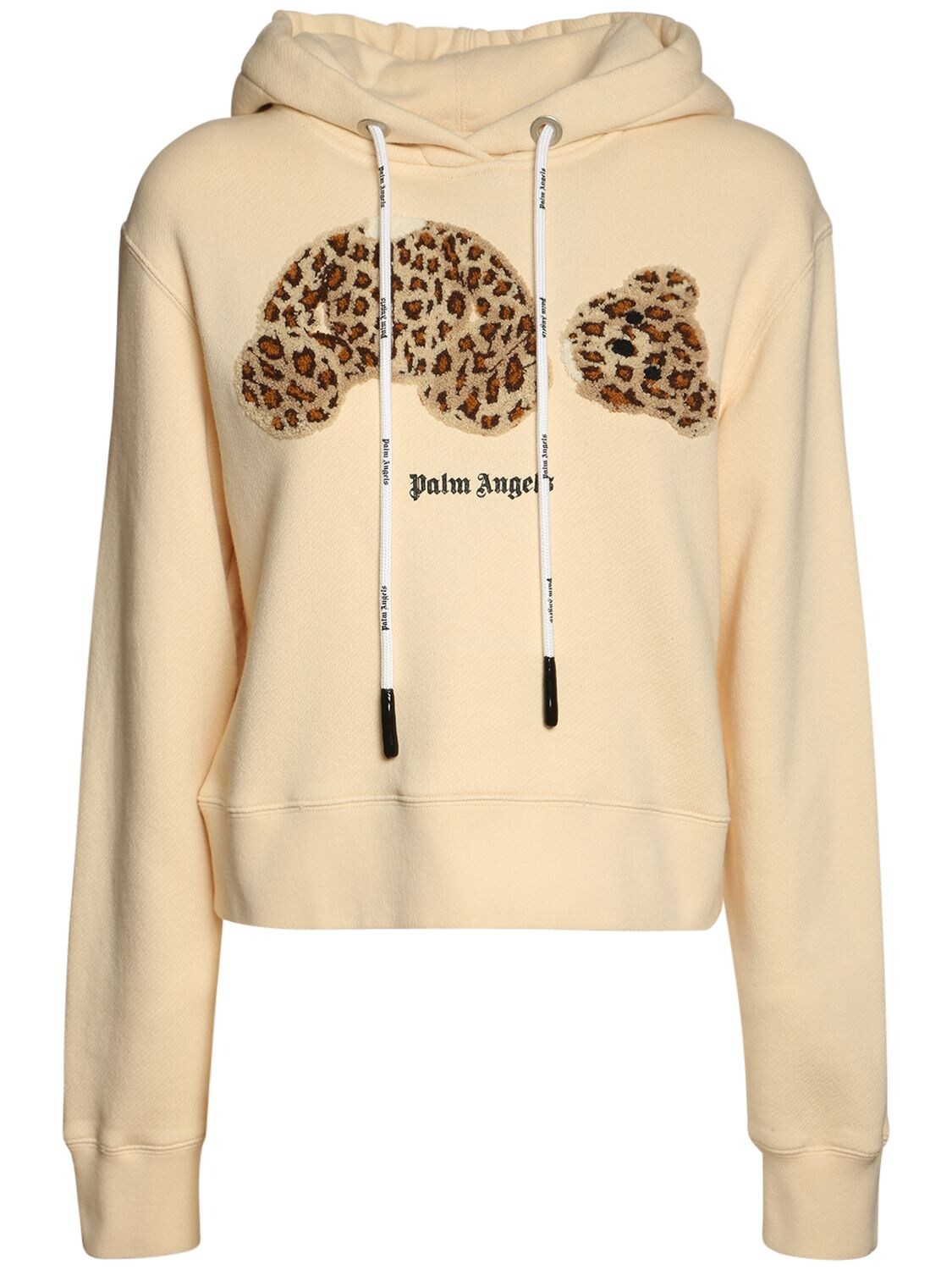 Leopard Bear Embroidered Cotton Hoodie