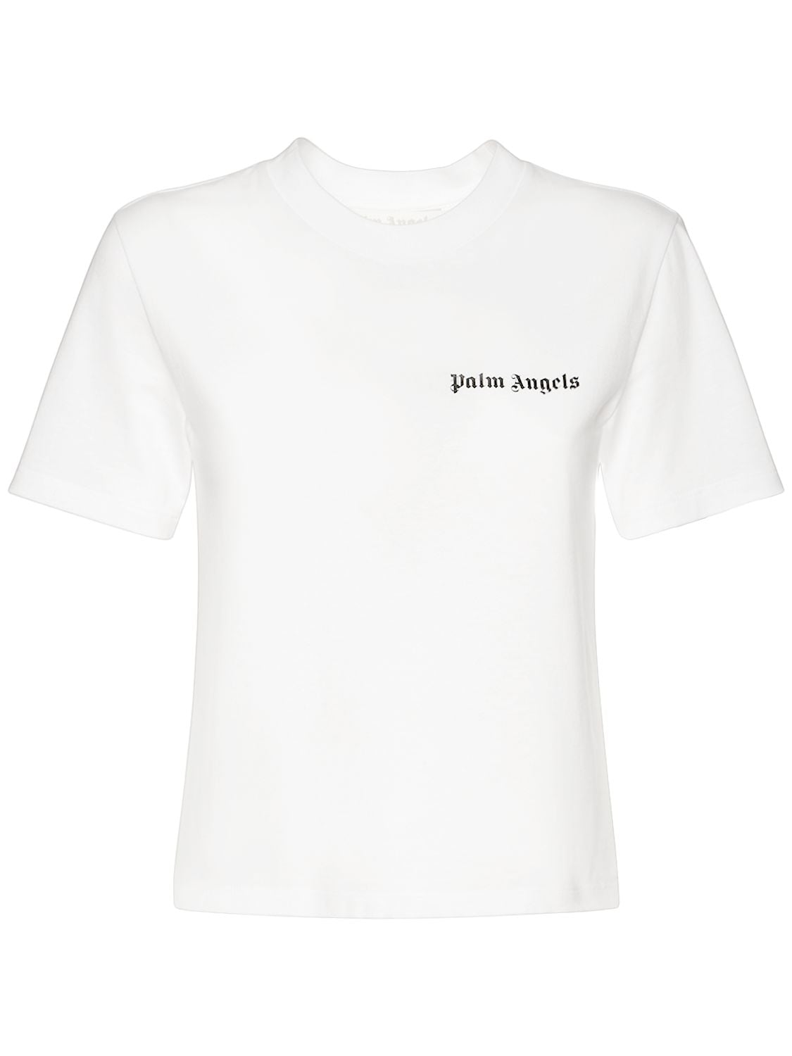 Shop Palm Angels Classic Logo Cotton Jersey T-shirt In 白色,黑色