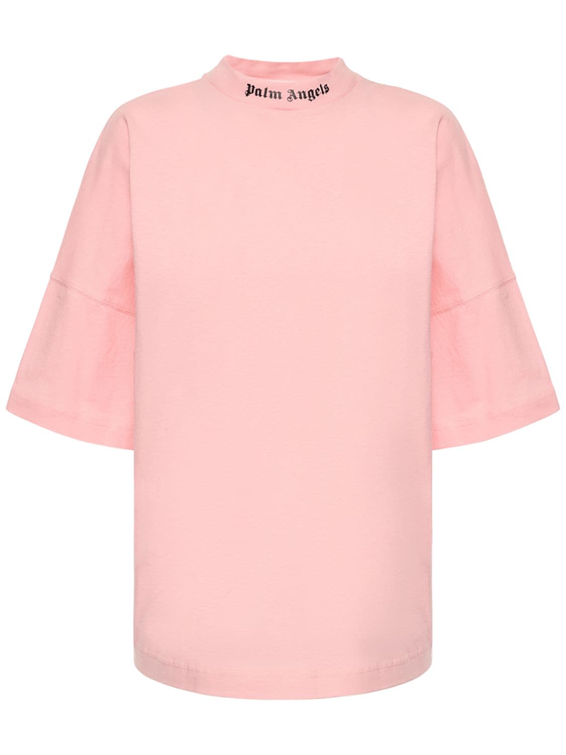 Palm Angels Classic Logo Cotton Jersey T-shirt In Pink