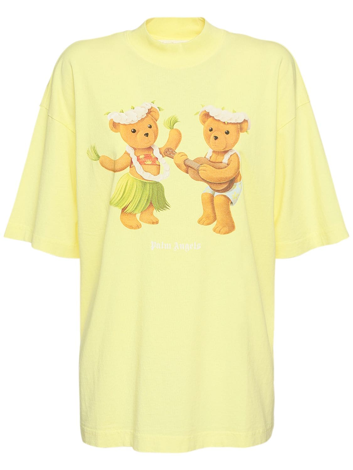 Palm Angels Women Gd Dancing Bears Loose Tee Yellow Flu In 黄色,多色