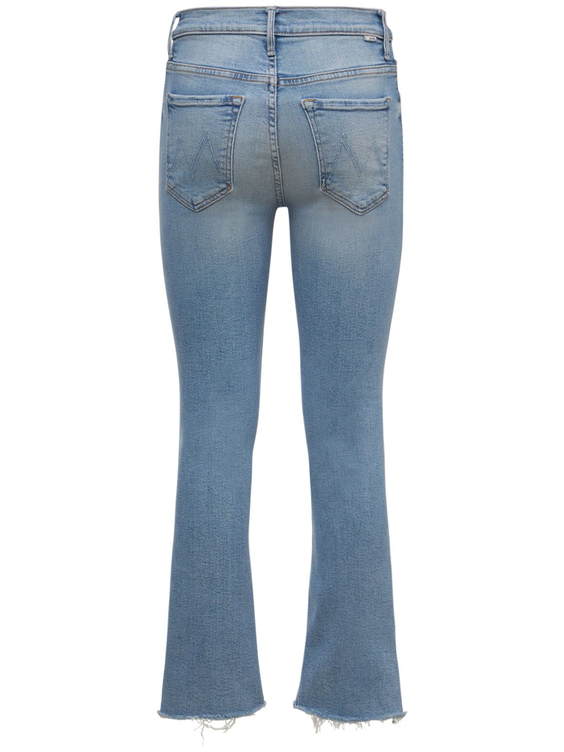 Shop Mother The Insider Crop Step Fray Jeans In Blue