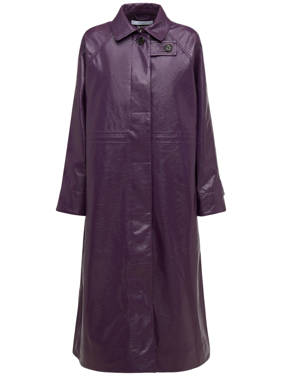 SAKS POTTS ANA FAUX LEATHER TRENCH COAT