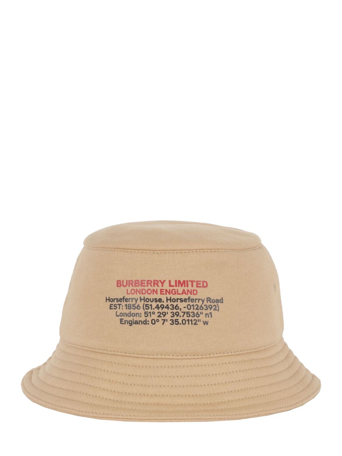 BURBERRY LOGO PRINT COTTON BUCKET HAT