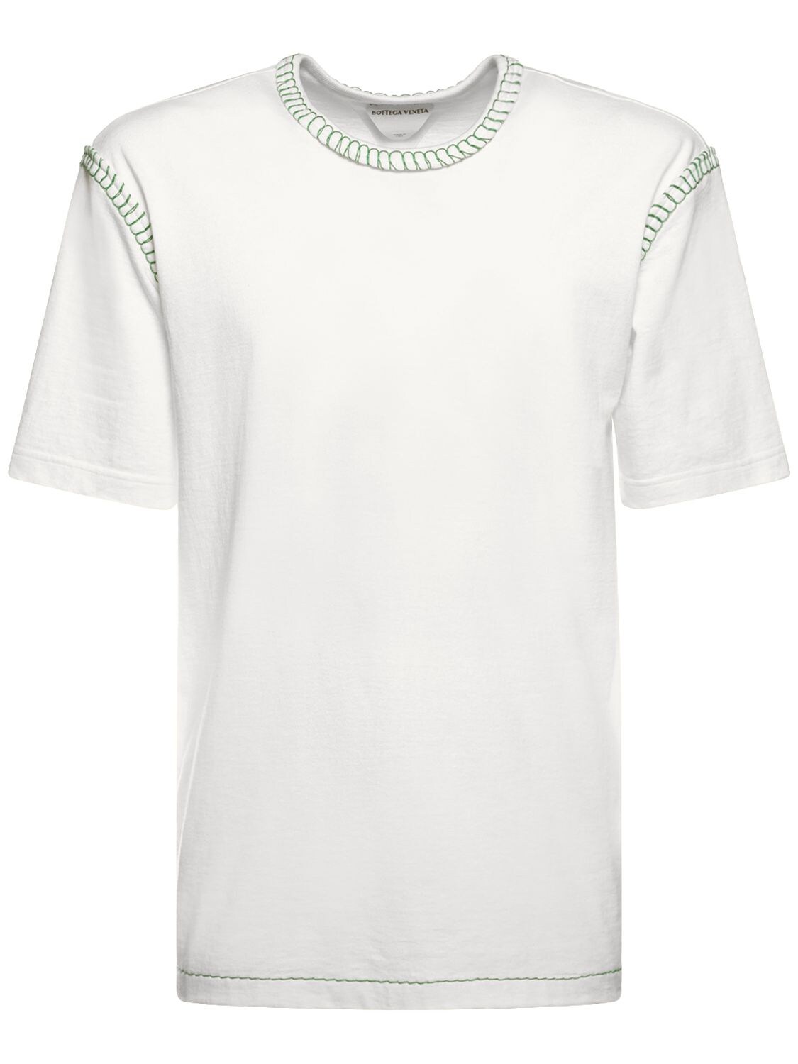 Bottega Veneta Contrast-stitch T-shirt In White | ModeSens