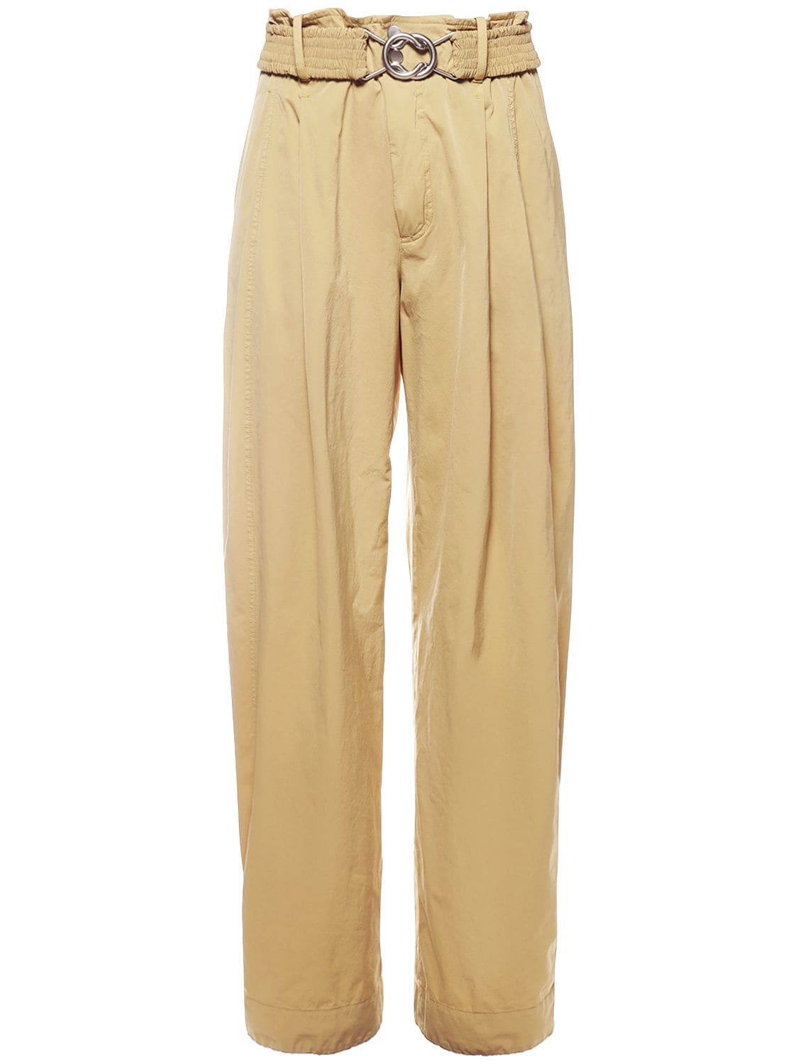 Bottega Veneta Belted Nylon Pants In Sesame | ModeSens