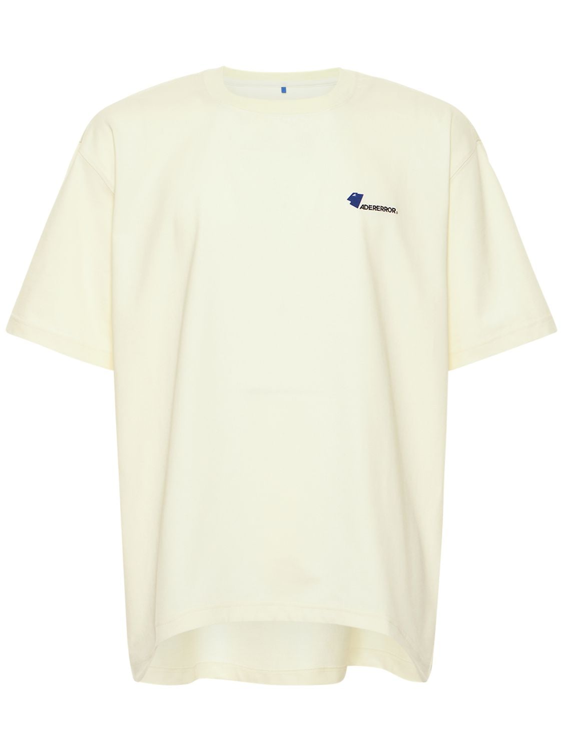 Ader Error Logo Embroidered Cotton Blend T-shirt In Light Yellow