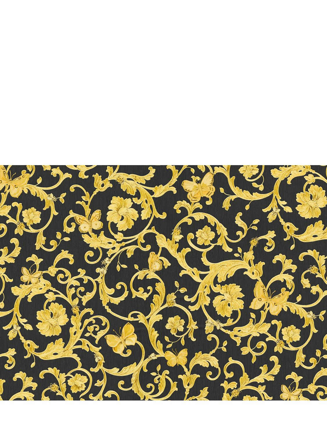 Versace Barocco Printed Wallpaper In Black,gold | ModeSens