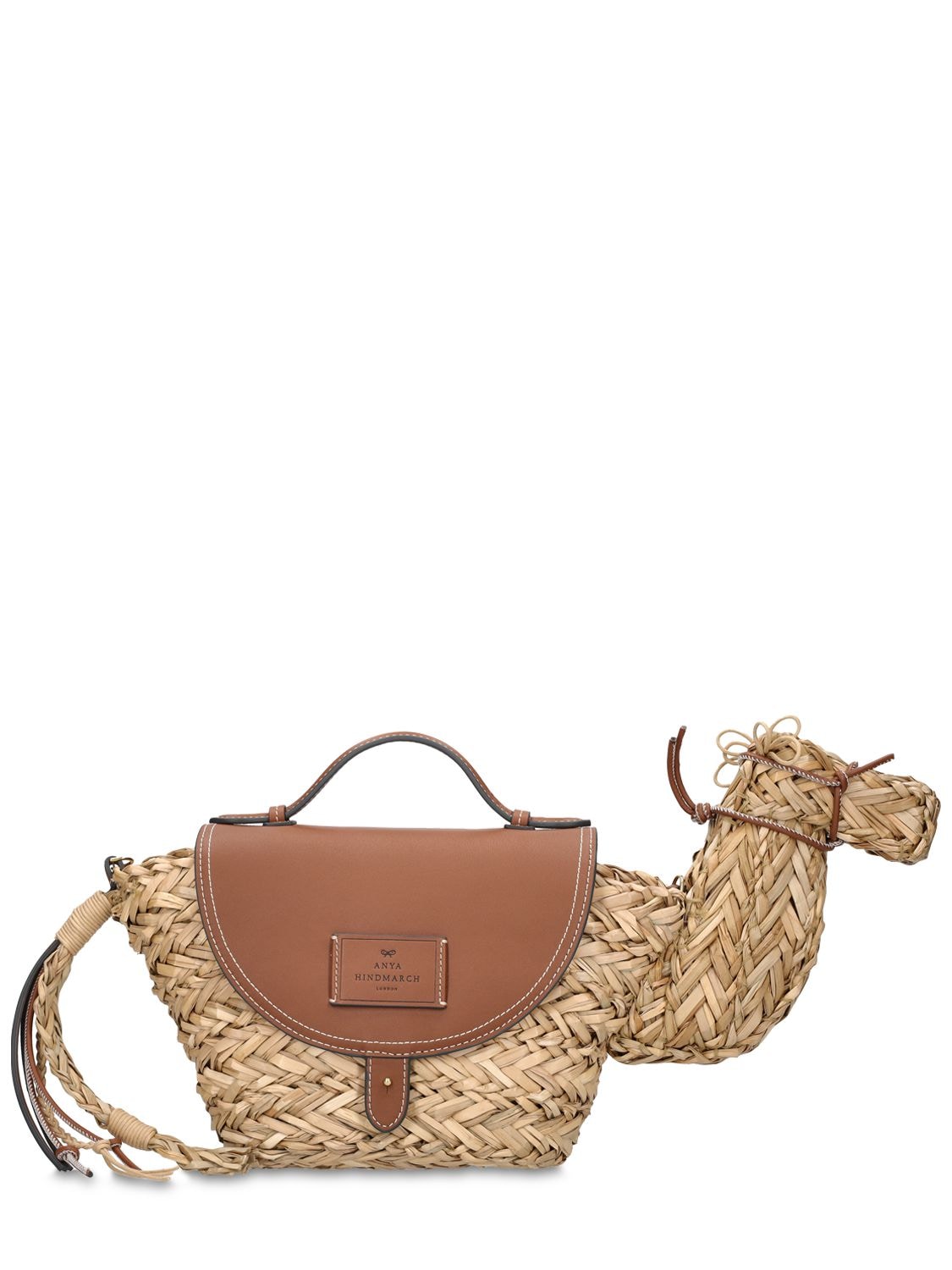 オイルペイント アニヤハインドマーチ♡CAMEL SEAGRASS TOP HANDLE BAG