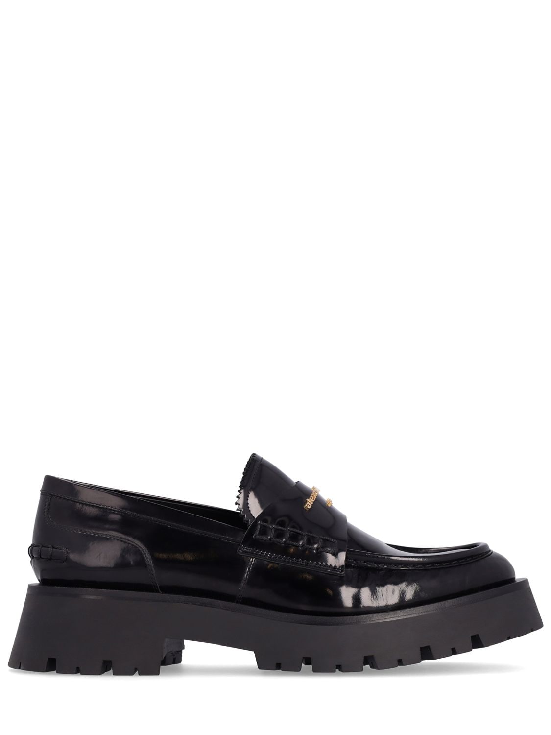 Alexander Wang 45mm Carter Lug Patent Leather Loafers In Schwarz