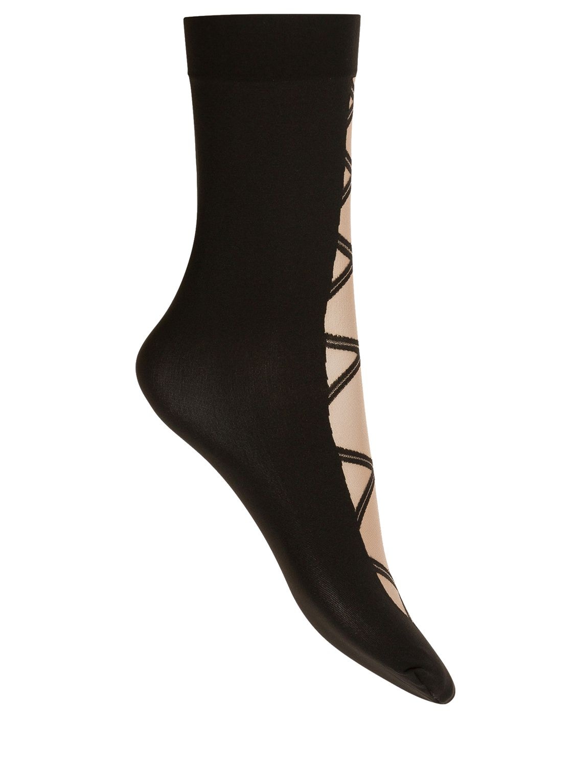 Sheer & Opaque Lace Effect Socks