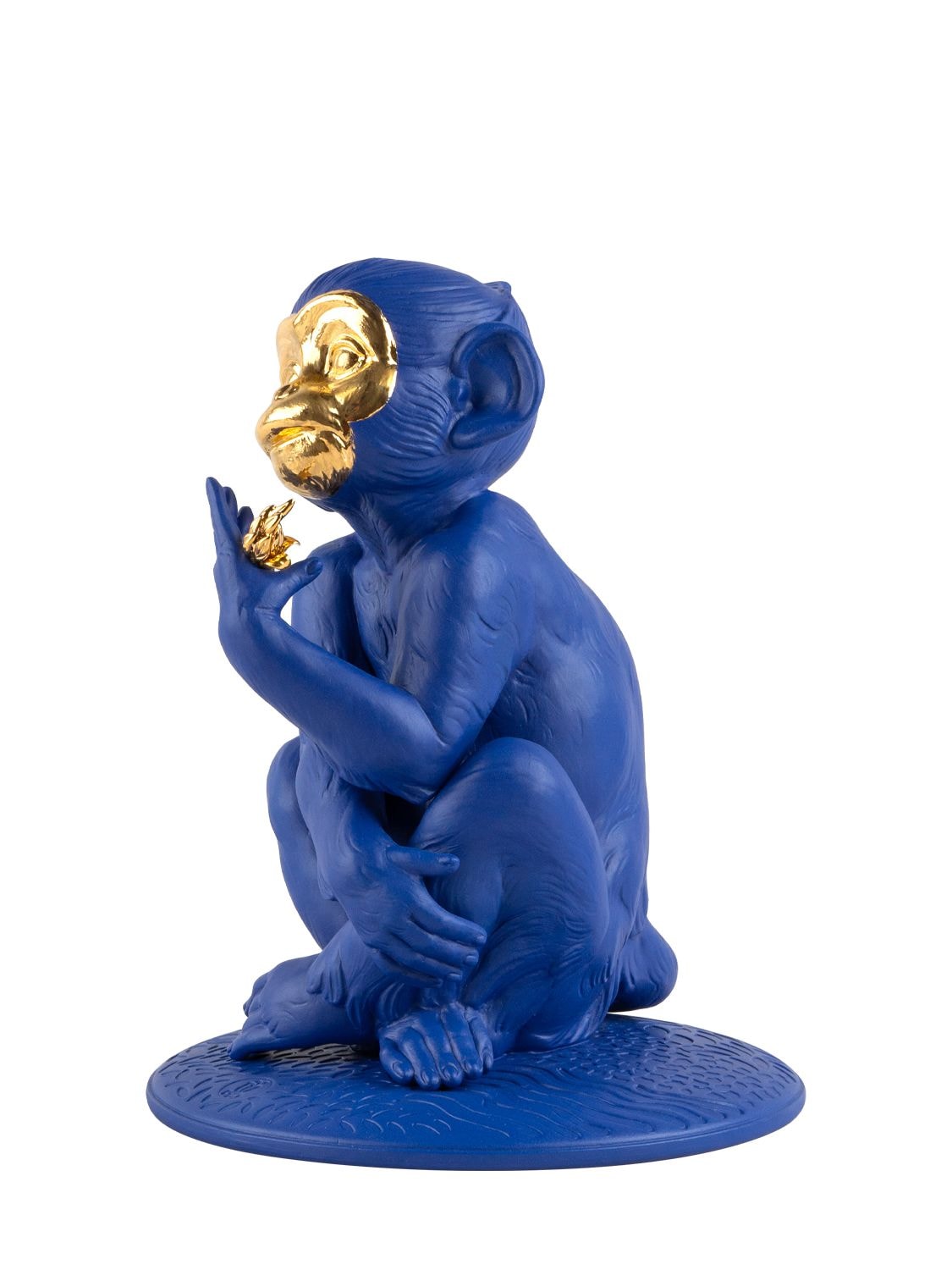 Shop Lladrò Small Monkey Figurine In Blue