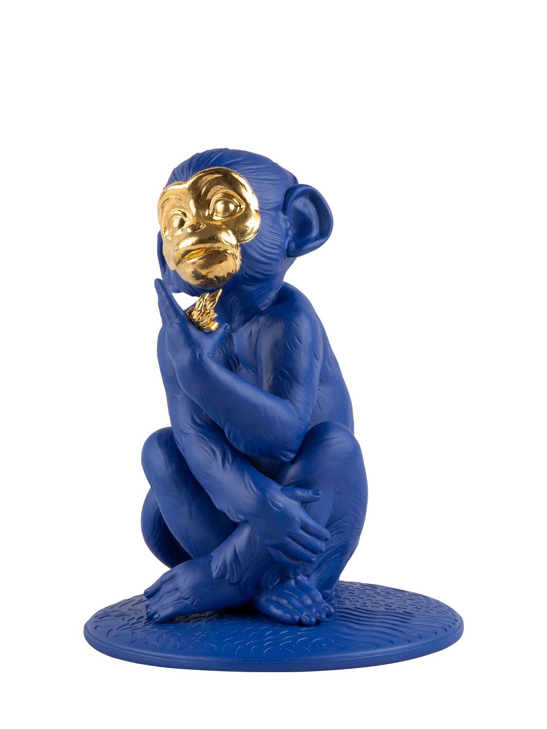 Shop Lladrò Small Monkey Figurine In Blue