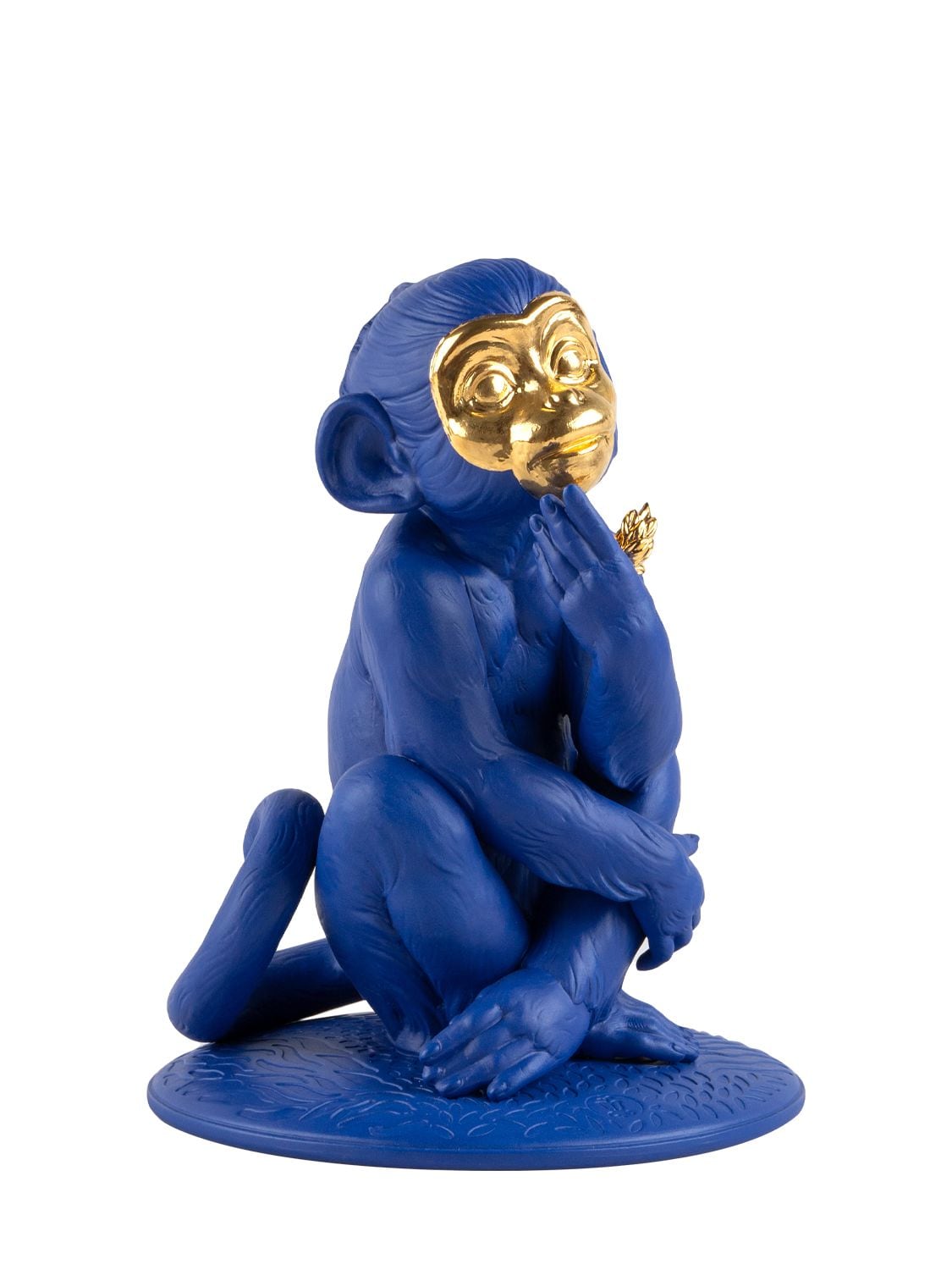 Shop Lladrò Small Monkey Figurine In Blue