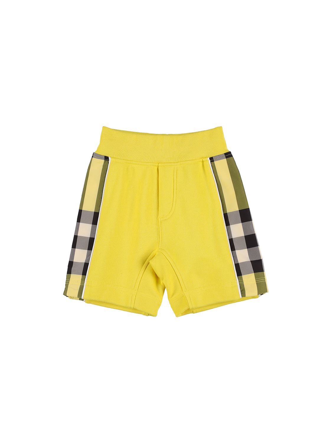 BURBERRY COTTON SHORTS W/ CHECK INSERTS