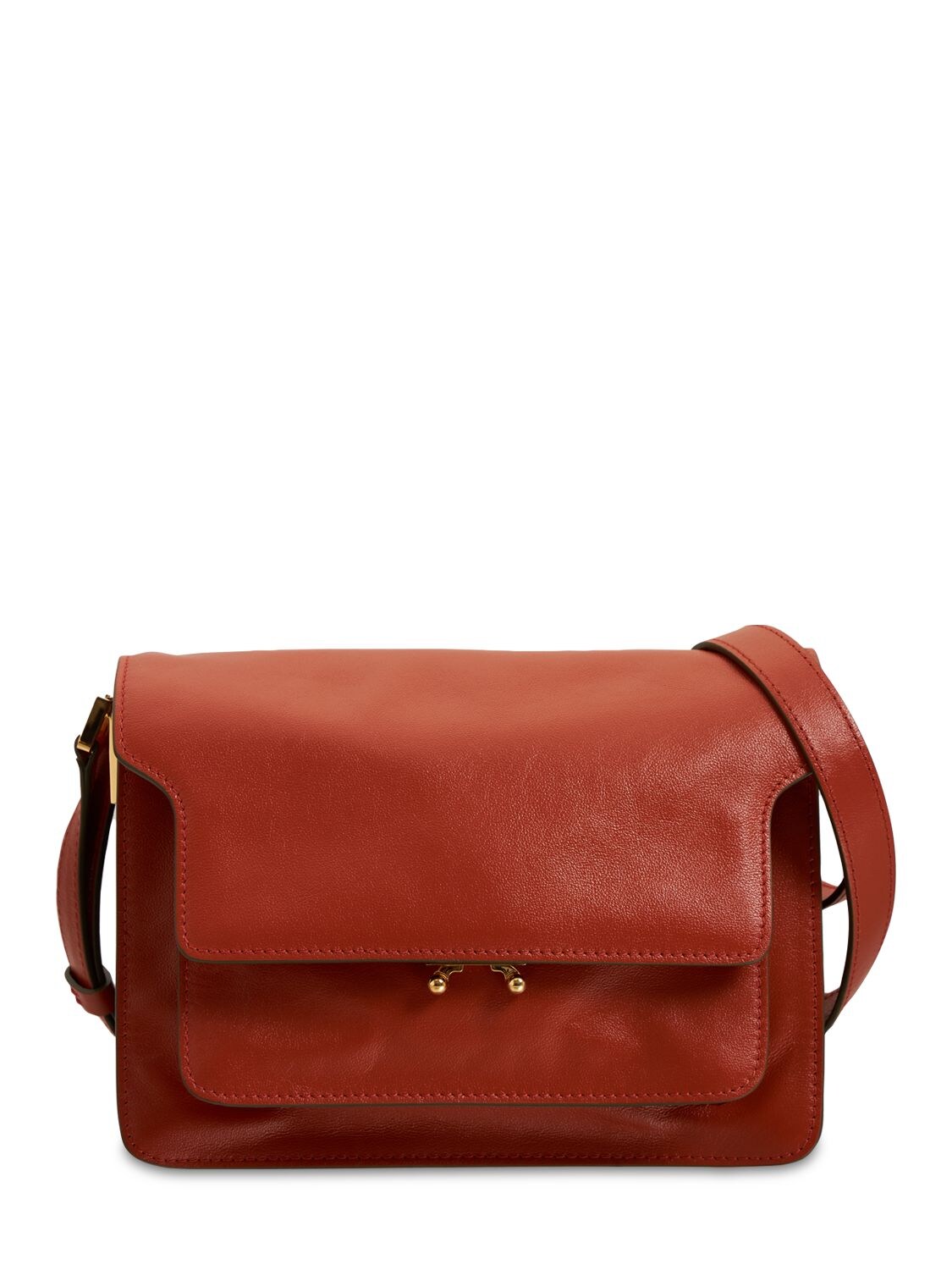 Marni Trunk Patent Soft Mini Bag - Brown Mini Bags, Handbags