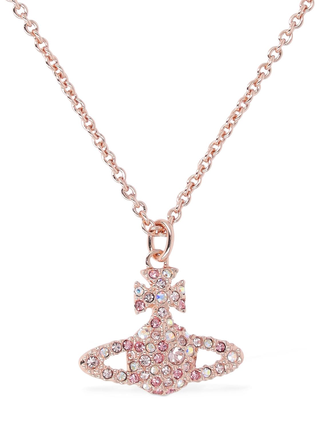 Vivienne Westwood Grace Bas Relief Pendant Necklace In Pink,crystal