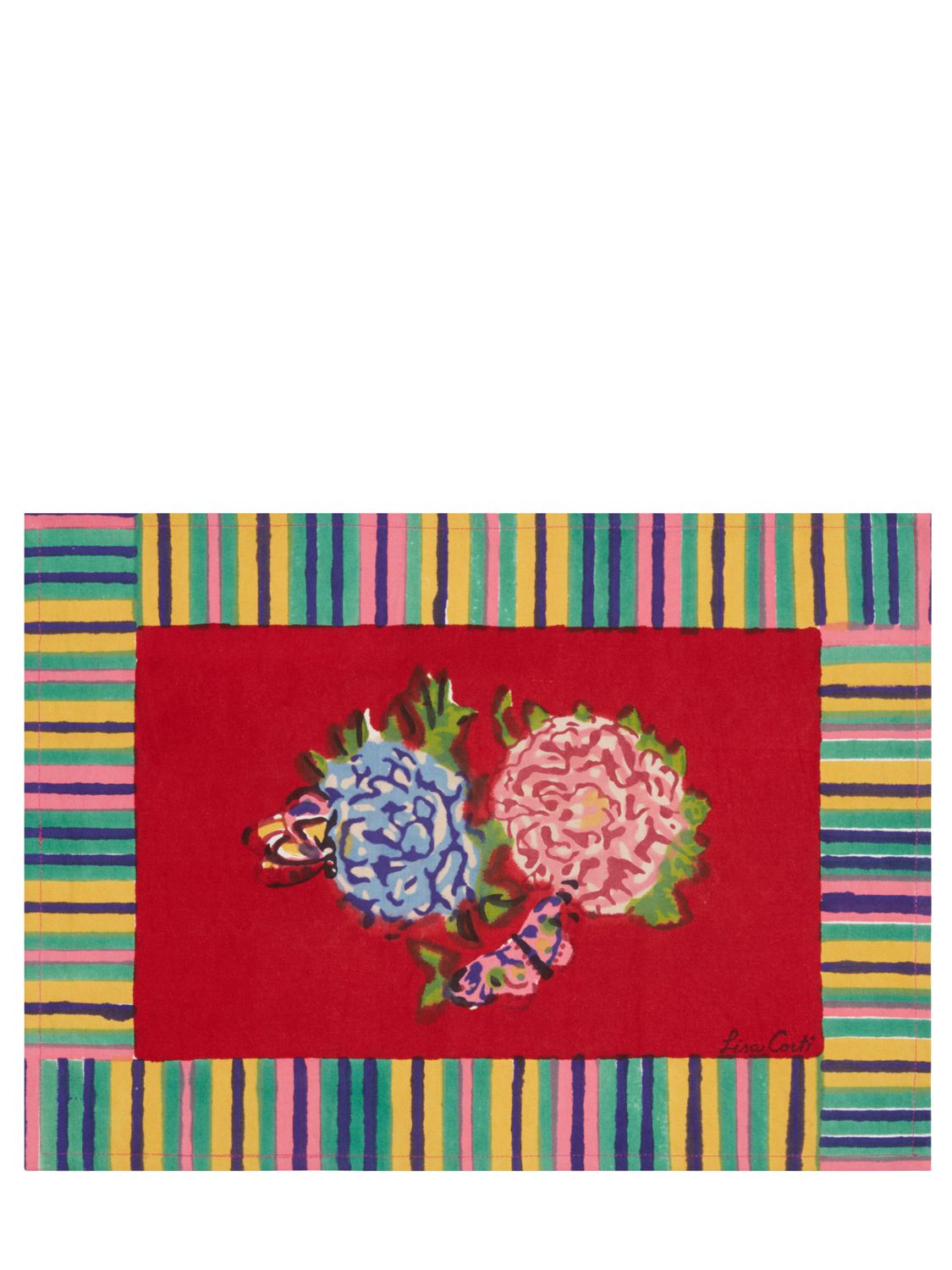 LISA CORTI Set: 2 Platzdecken „kandem Queen Red“ Rot,Bunt