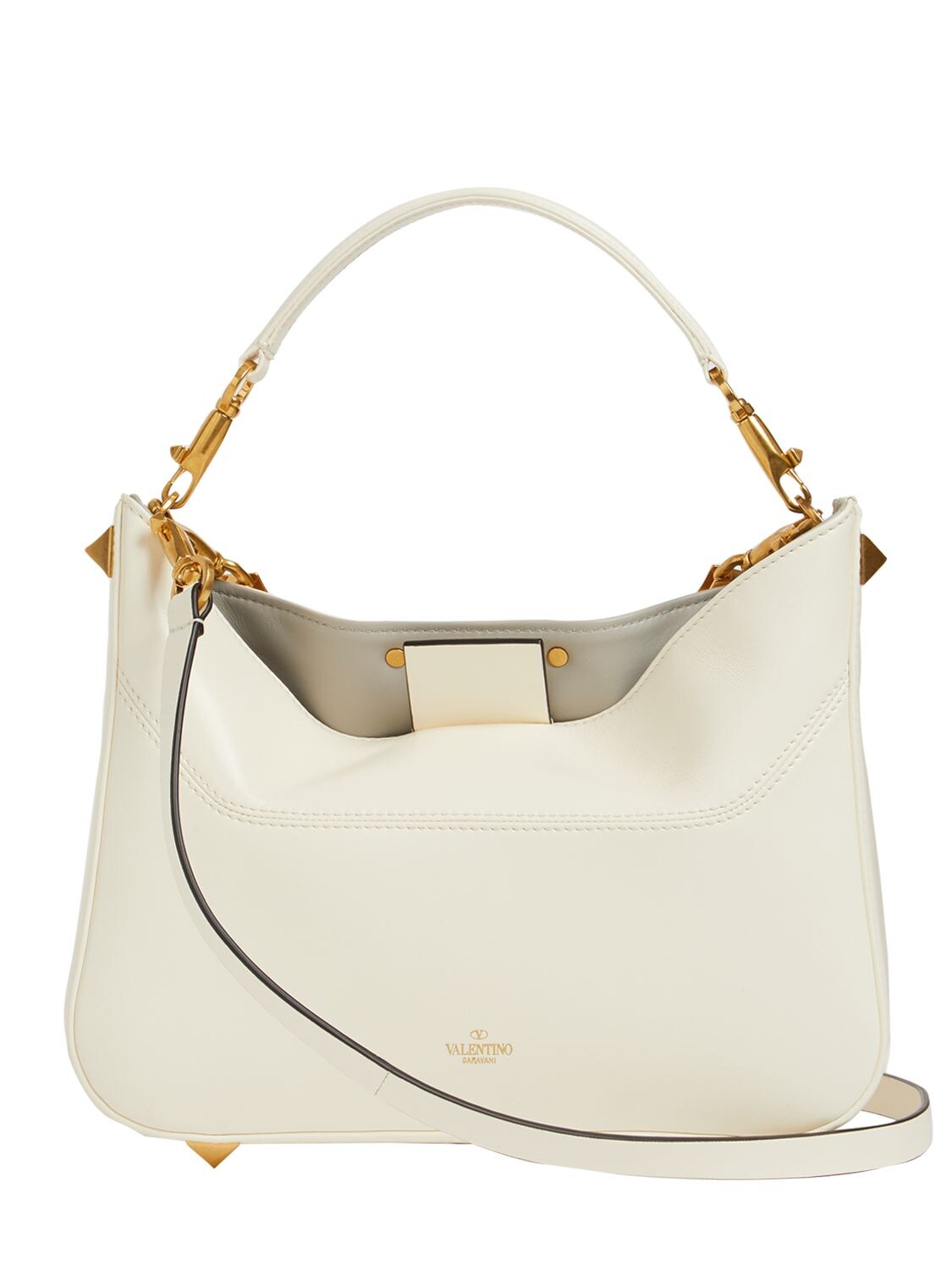 VALENTINO GARAVANI: Stud Sign leather hobo bag - Ivory  Valentino Garavani  shoulder bag 1W2B0K69EIM online at