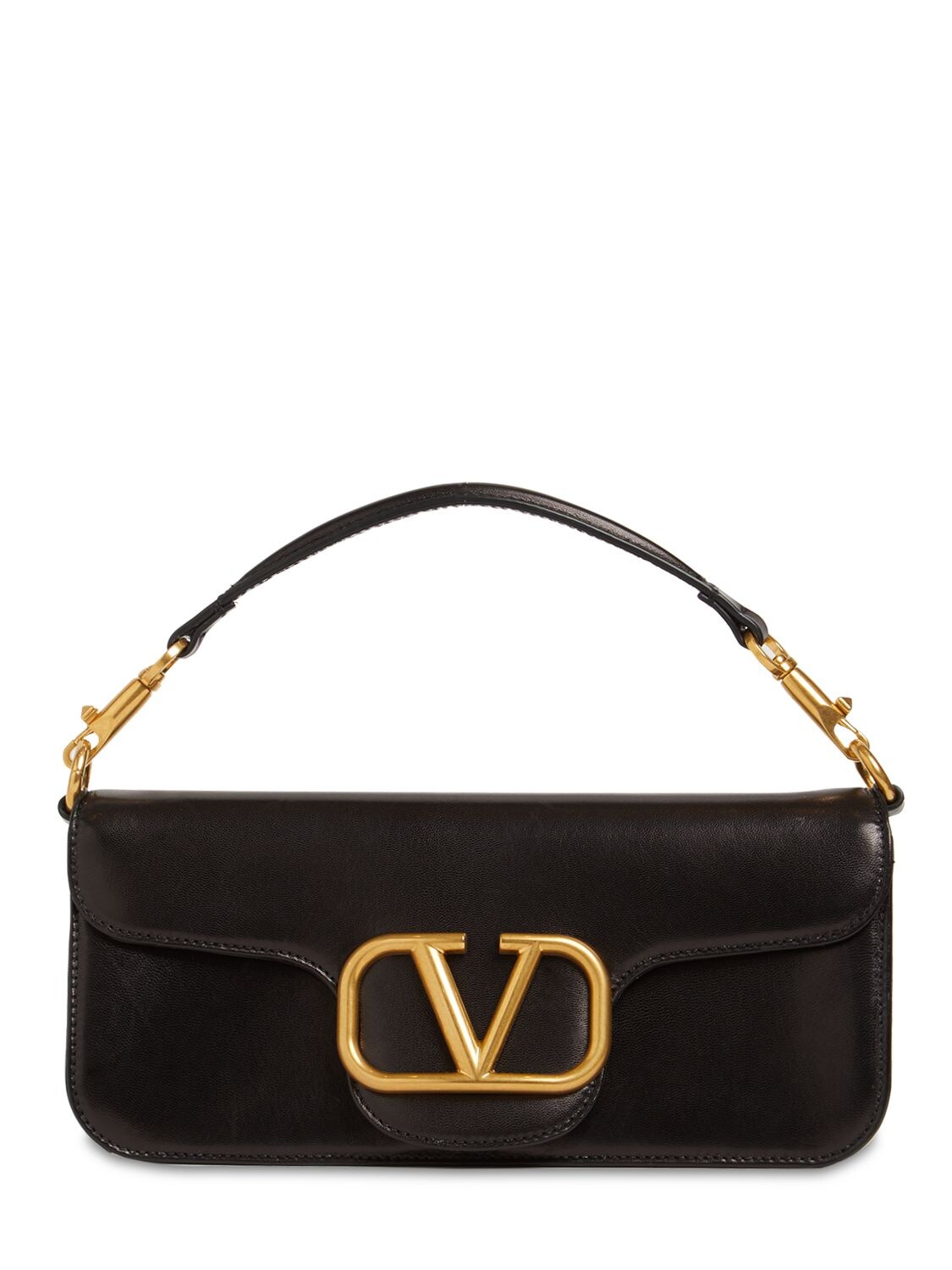 Valentino Garavani Locò Mini V-Logo Leather Shoulder Bag