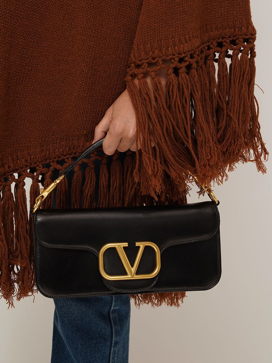 VALENTINO GARAVANI Locò Mini V-Logo Leather Shoulder Bag