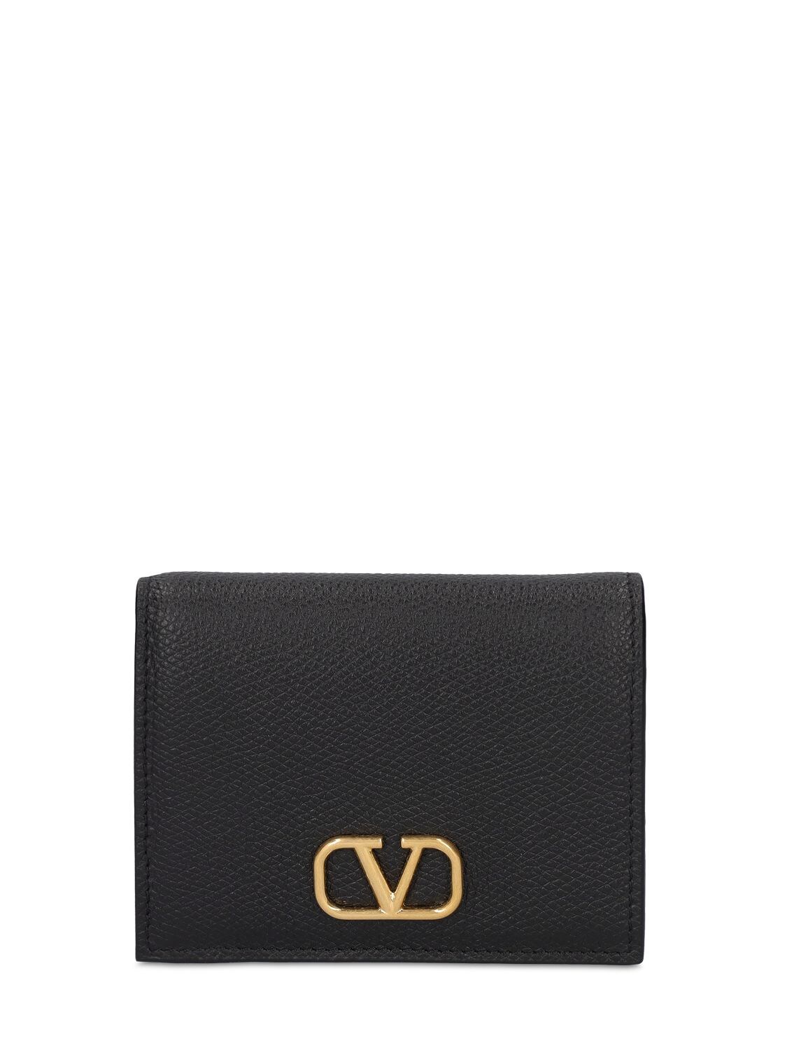 Valentino Garavani Vlogo Grained Leather French Wallet In Чёрный | ModeSens