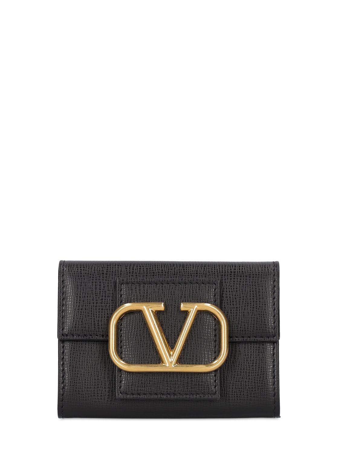 Image of Vlogo Grained Leather Card Holder