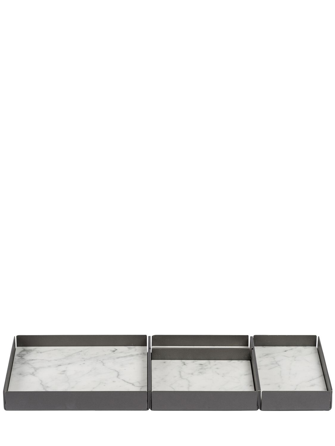 Shop Salvatori Set Of 4 Marble Modular Trays In White