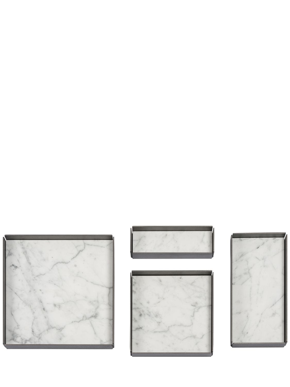 Salvatori Set Of 4 Marble Modular Trays In White