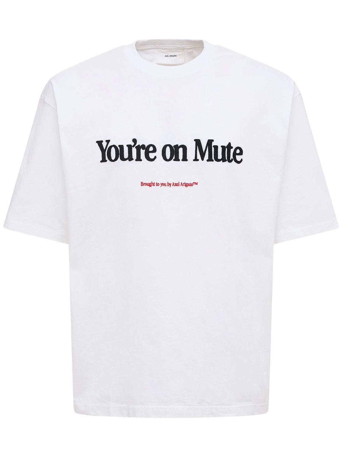 AXEL ARIGATO YOU'RE ON MUTE PRINTED COTTON T-SHIRT