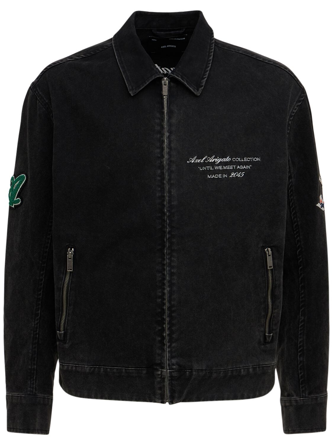 Axel Arigato Sayonara Cotton Denim Jacket In Black ModeSens