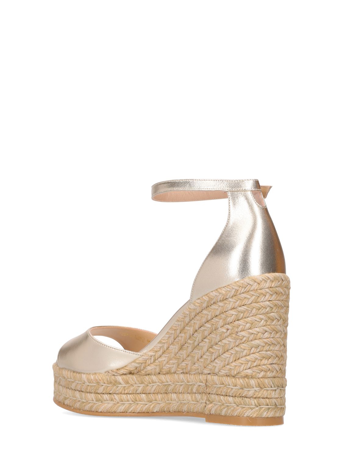 Stuart Weitzman 105mm Nudistcurve Espadrille Wedges In Platinum ModeSens