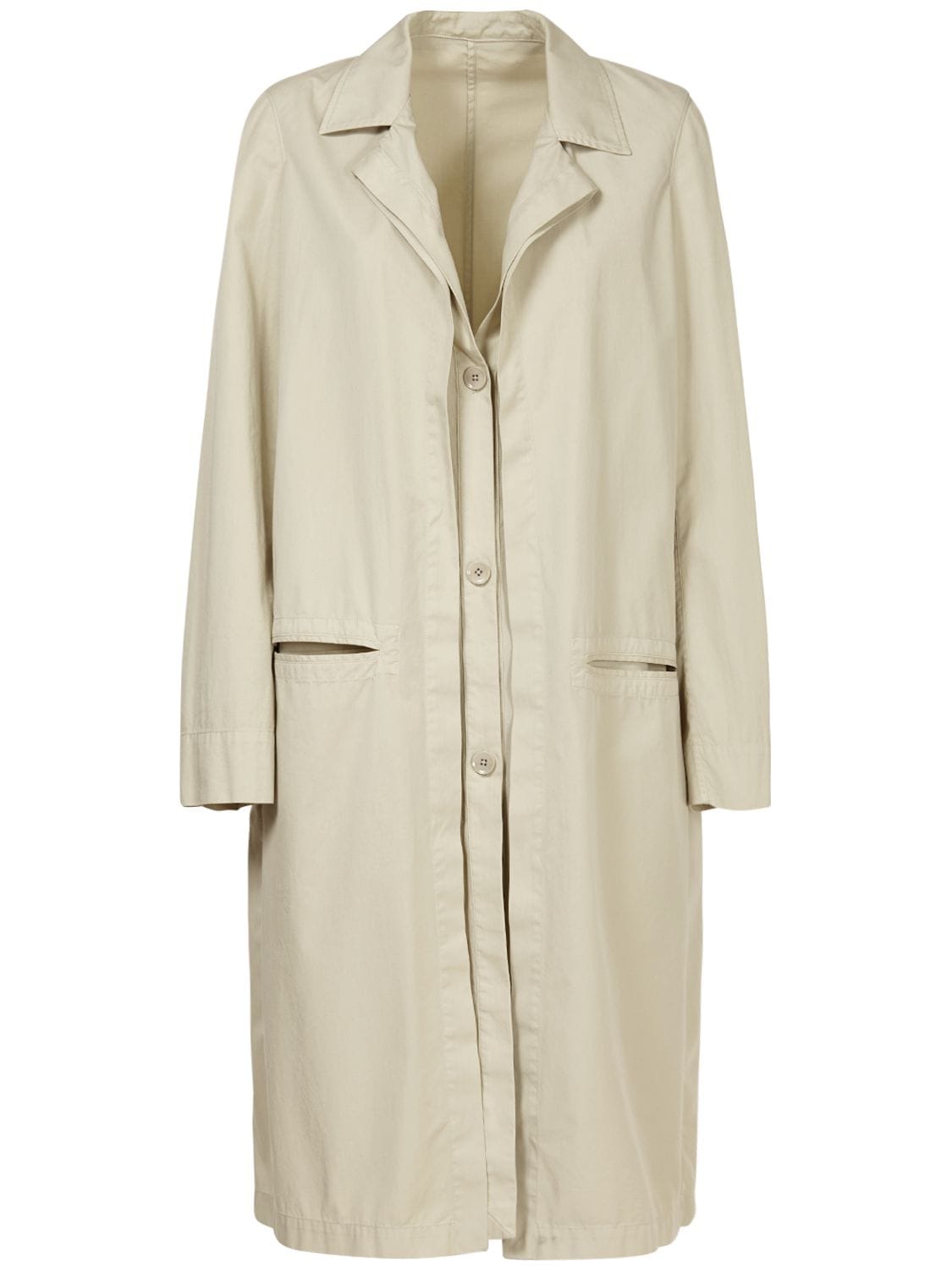 Lemaire Double Layer Cotton Coat In Grey | ModeSens